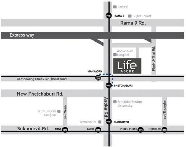 รูป B039 ให้เช่าคอนโด Life Asoke ห้องสวย เฟอร์ครบ ราคาพิเศษ - รูปที่ 10/10