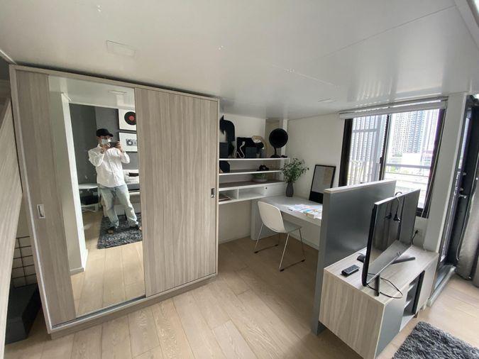 รูป T1208 คอนโดให้เช่า Chewathai Residence Asoke (ชีวาทัย เรสซิเดนซ์ อโศก) ห้องสวย เฟอร์ครบ มีเครื่องซักผ้า ราคาพิเศษ - รูปที่ 8/13