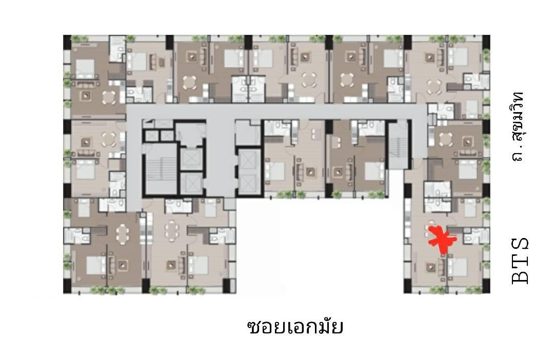 รูป T1241 คอนโดให้เช่า Noble Reveal (โนเบิล รีวิล) ห้องสวย เฟอร์ครบ มีเครื่องซักผ้า ราคาพิเศษ  - รูปที่ 9/9