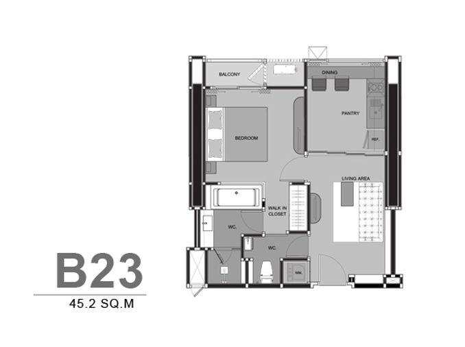 รูป ปล่อยขายคอนโด ริทึ่ม สุขุมวิท 44/1 ชั้น 29 ขนาด 45.40 ตรม. - รูปที่ 35/35