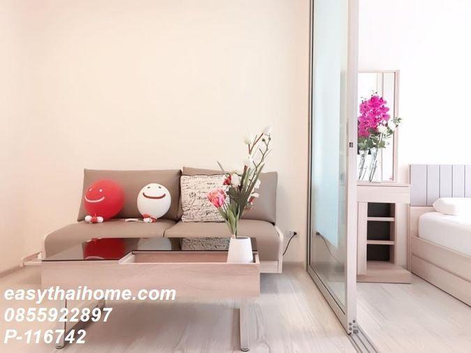 รูป P-116742 — ขายคอนโดพร้อมผู้เช่า Aspire Sathorn-Taksin Copper Zone ใกล้ BTS วุฒากาศ ชั้น 12 ห้อง 1 นอน 1 น้ำ 085-592-2897 Line: @easythaihome - รูปที่ 6/9