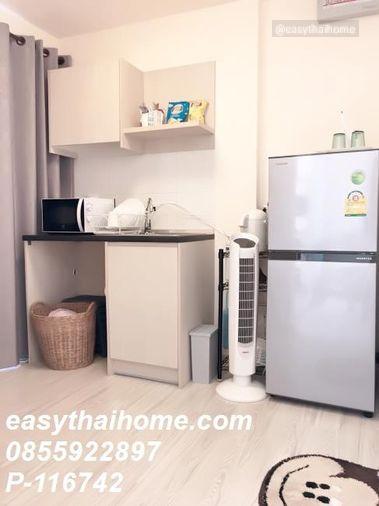รูป P-116742 — ขายคอนโดพร้อมผู้เช่า Aspire Sathorn-Taksin Copper Zone ใกล้ BTS วุฒากาศ ชั้น 12 ห้อง 1 นอน 1 น้ำ 085-592-2897 Line: @easythaihome - รูปที่ 2/9