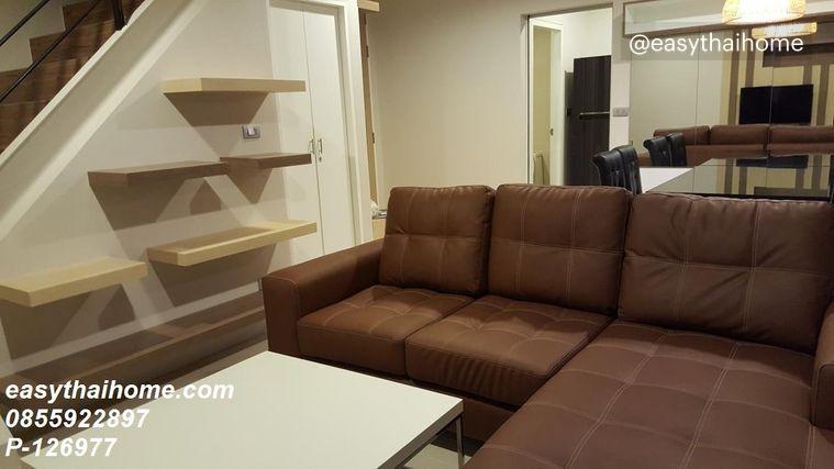 รูป P-126977 คอนโดหรู Duplex 2 ห้องนอน วิวเมือง! เดอะ สกาย สุขุมวิท ใกล้ MRT อโศก 35,000 บาท | Line Id @easythaihome | 085-592-2897 - รูปที่ 5/27