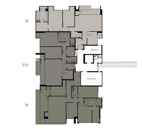 รูป ขายคอนโด KALM Penthouse ขนาด 142 ตรม. 2 ห้องนอน 2 ห้องน้ำ ในซอยศูนย์วิจัย 2 ใกล้ รพ.กรุงเทพ ใกล้ทองหล่อ พื้นที่เยอะเหมือนอยู่บ้าน - รูปที่ 34/36