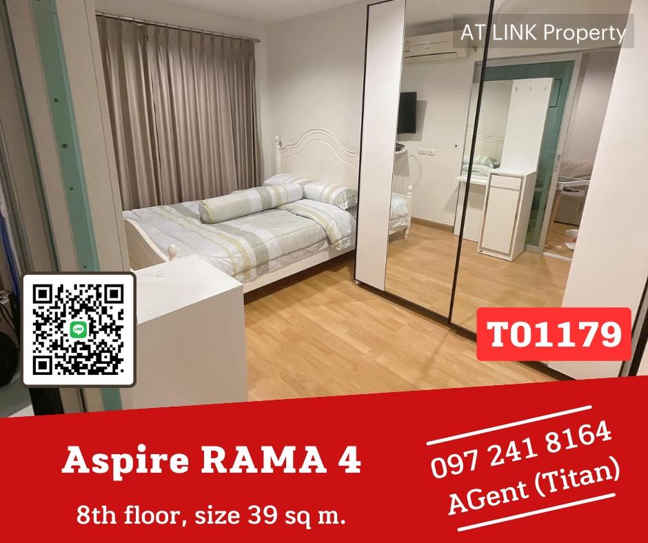 รูป 🔥🔥ด่วนจ้าา Aspire RAMA 4 📌ห้องกว้าง เฟอร์ครบ พร้อมเข้าอยู่ ชอบต่อรองหน้างานได้ !!! (T01179) - รูปที่ 1/8