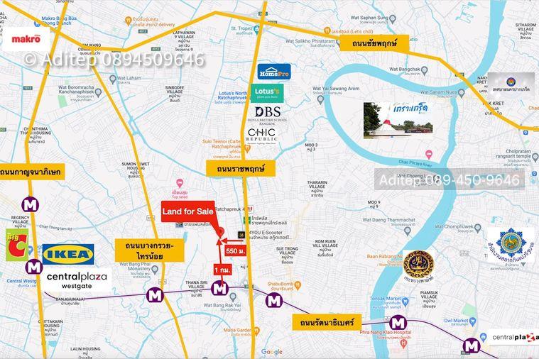 รูป ขายที่ดินราชพฤกษ์ เกือบ 9 ไร่ ที่ดินใกล้รถไฟฟ้าสายสีม่วง สถานีบางรักใหญ่ บางบัวทอง เข้าออกได้ 2 ทาง ทั้งทางถนนรัตนาธิเบศร์ และถนนราชพฤกษ์ - รูปที่ 4/24