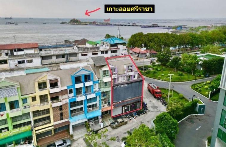 รูป ตึกอาคารพาณิชย์มือสอง ศรีราชา 2คูหาครึ่ง หัวมุม ใกล้เกาะลอยศรีราชา ชลบุรี - รูปที่ 1/12