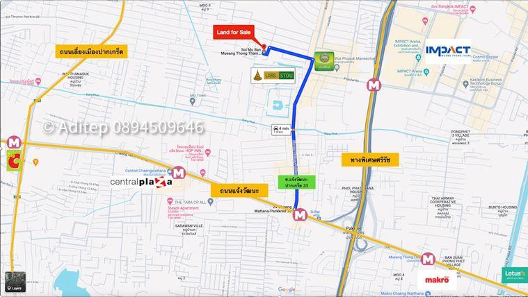รูป ขาย ที่ดิน เมืองทองธานี โครงการ 5 ขนาด 85 ตรว. ตรงข้ามกรมที่ดิน ใกล้ทางด่วน มสธ. อิมแพค แจ้งวัฒนะ ปากเกร็ด ถมแล้วเหมาะปลูกบ้าน - รูปที่ 3/22