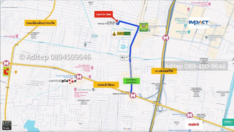 รูป ขาย ที่ดิน เมืองทองธานี โครงการ 5 ขนาด 85 ตรว. ตรงข้ามกรมที่ดิน ใกล้ทางด่วน มสธ. อิมแพค แจ้งวัฒนะ ปากเกร็ด ถมแล้วเหมาะปลูกบ้าน - รูปที่ 3/22