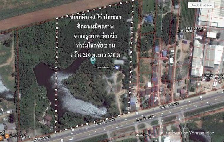 รูป Call : 081-621-8899 ขายที่ดินปากช่อง 43 ไร่ (แบ่งขาย 21 ไร่ได้) ราคาถูกมาก หน้ากว้างติดถนนมิตรภาพ 220 เมตร กลางดง ปากช่อง นครราชสีมา - รูปที่ 5/13
