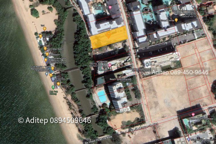 รูป ขายที่ดินติดทะเล 1 ไร่ ซอยนาจอมเทียน 18 สัตหีบ ใกล้พัทยา ที่ถมแล้ว ติดทางสาธารณะถนนคอนกรีต เหมาะทำโรงแรม รีสอร์ท คอนโด - รูปที่ 2/25