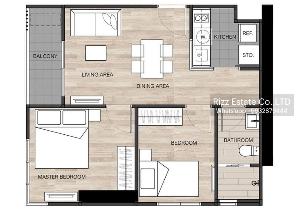 รูป ⚡⚡พร้อมเข้าอยู่ 2 Bedrooms⚡The Base Garden Rama 9⚡LineID : @AgentCondo (มี@ ข้างหน้า) ⚡ - รูปที่ 7/10