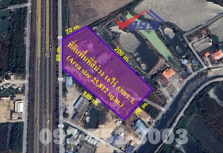 รูป ขายที่ดินผังสีม่วง 16ไร่ 53ตร.ว.ติดถนนมอเตอร์เวย์สาย7 พานทอง ชลบุรี - รูปที่ 2/4