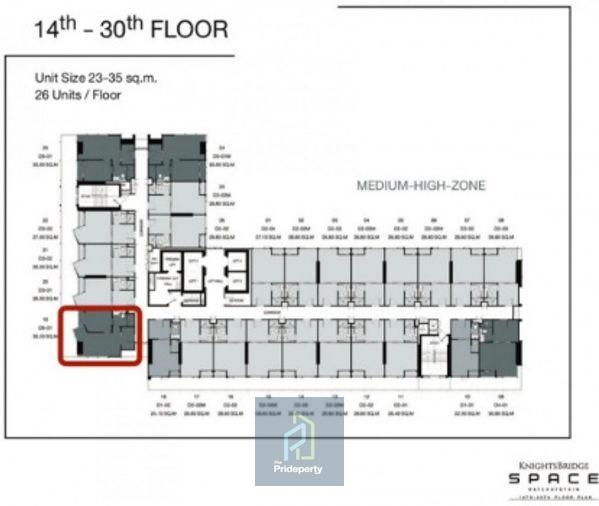 รูป ขาย KnightsBridge Space รัชโยธิน 2 ห้องนอน 45 ตรม. ชั้น 19 ห้องมุม ติด BTS พหลโยธิน 24 - รูปที่ 11/12