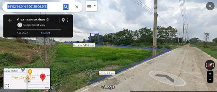 รูป ขายที่ดิน ปทุมธานี คลองสอง คลองหลวง แปลงสวย รูปสี่เหลี่ยมผืนผ้า ขนาด 13-2-77 ไร่ - รูปที่ 2/7