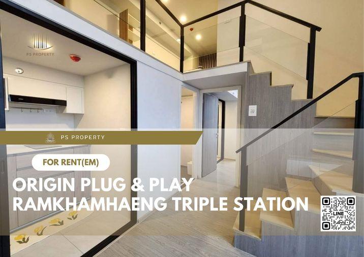picture For rent 📍 Origin Plug & Play Ramkhamhaeng Triple Station 📍 DUPLEX room, complete with furniture and electrical appliances. - 1/7