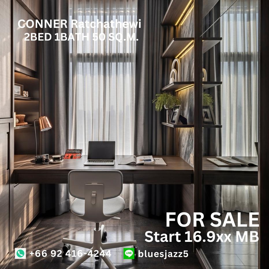 รูป ขาย คอนเนอร์ ราชเทวี 2Bed 1Bath 50ตรม ห้องใหม่ มือหนึ่ง พร้อมเข้าอยู่ คอนโดใกล้ BTS ราชเทวี ประตูน้ำ สยามพารากอน MBK - รูปที่ 6/9