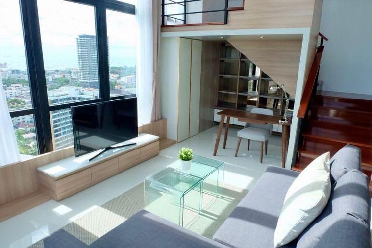 picture For rent The Sky Condo Sriracha Penthouse, beautiful room, high floor, sea view - 1/12