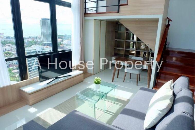 picture For rent The Sky Condo Sriracha Penthouse, beautiful room, high floor, sea view - 1/12