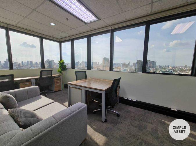picture Serviced office for rent at Muang Thai Phatra Tower on Ratchada Road. Fully equipped with office furniture commute via MRT and public transportation. - 1/15