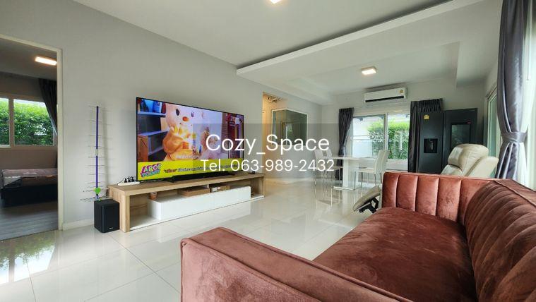 รูป ให้เช่าบ้านเดี่ยว 3 ห้องนอน หมู่ชัยพฤกษ์ ทางด่วนรามอินทรา-จตุโชติ หลังมุม น่าอยู่จอดรถได้สองคัน สวนกว้างเห็นวิวสวนส่วนกลาง - รูปที่ 7/23