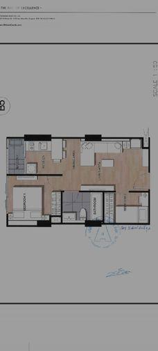 picture  Altitude Samyan - Silom    1st-4th floor  Size 44 sq.m.  2 bedrooms, 1 bathroom - 9/9