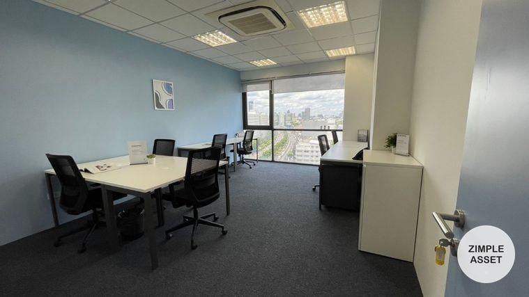 picture Office space for rent at Ratchada One Building. decorated in a simple and comfortable style, with complete furniture and office equipment. - 1/9