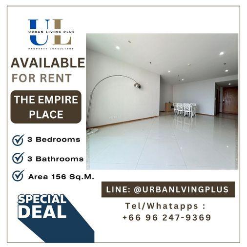 รูป ( U20250213500 ) Tel/Line 096-2479369 , ให้เช่า !!! ดิ เอ็มไพร์ เพลส สาทร 3 ห้องนอน 3 ห้องน้ำ 1 ห้องแม่บ้าน 156 ตร.ม. ชั้นสูง ห้องสวย ✨ - รูปที่ 1/15