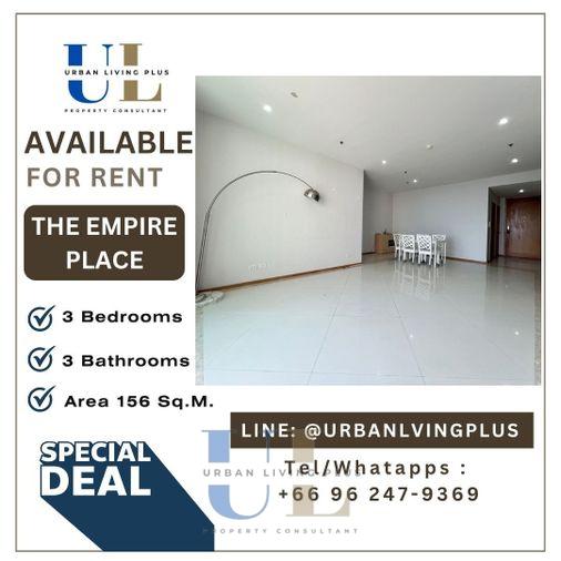 รูป ( U20250213500 ) Tel/Line 096-2479369 , ให้เช่า !!! ดิ เอ็มไพร์ เพลส สาทร 3 ห้องนอน 3 ห้องน้ำ 1 ห้องแม่บ้าน 156 ตร.ม. ชั้นสูง ห้องสวย ✨ - รูปที่ 1/15