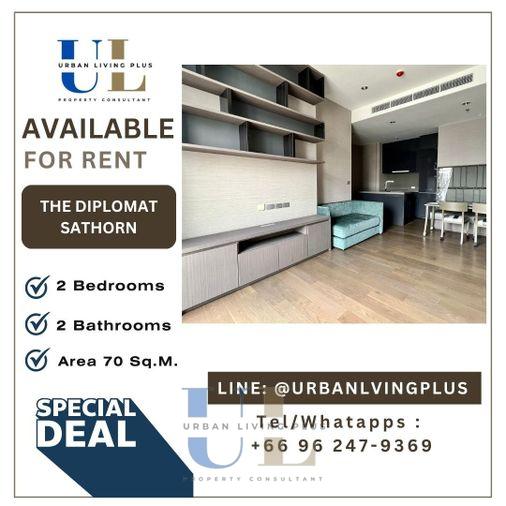 รูป ( U20231026200 ) ✨Tel/Line 096-2479369✨ ให้เช่า เดอะ ดิโพลแมท สาทร , 2 ห้องนอน, 2 ห้องน้ำ, 70 ตร.ม. ห้องสวย ราคาพิเศษ!! - รูปที่ 1/9