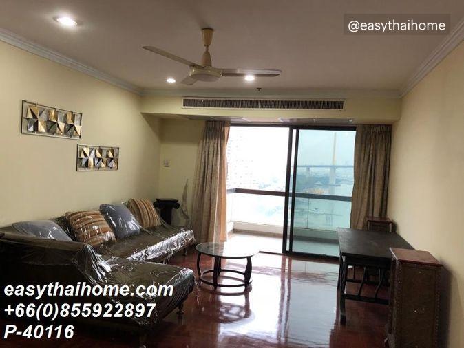picture P-40116 — For Rent: Salintara Condo 7th Floor 2 Beds 3 Baths Beautiful River View Near MaxValu Rama 3. 085-592-2897 Line: @easythaihome - 3/8