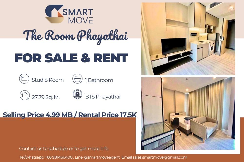 รูป สำหรับขาย- เช่า !! วิวเมือง, ชั้นสูง 34++, ทำเลดี!!🔥Code C20250800076...The Room Phayathai, สตูดิโอ, 1 ห้องน้ำ, แต่งครบ, พร้อมเข้าอยู่, ราคาพิเศษ!! - รูปที่ 1/4