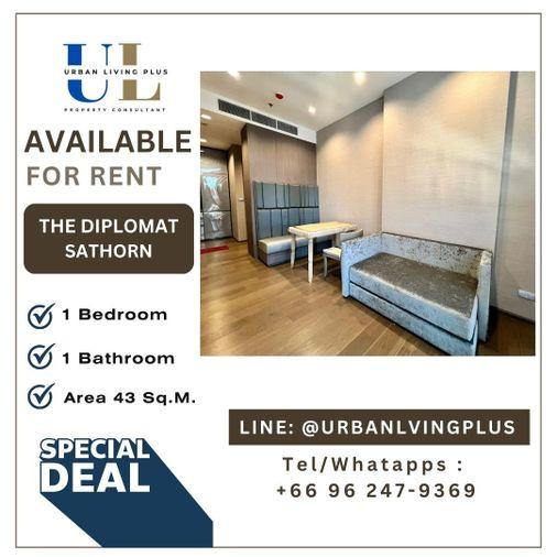 รูป ( UL2402232 ) ✨Tel/Line 096-2479369✨เดอะ ดิโพลแมท สาทร ให้เช่า , 1 ห้องนอน, 1 ห้องน้ำ, 43 ตร.ม. ห้องใหม่ ราคาพิเศษ!! - รูปที่ 1/10