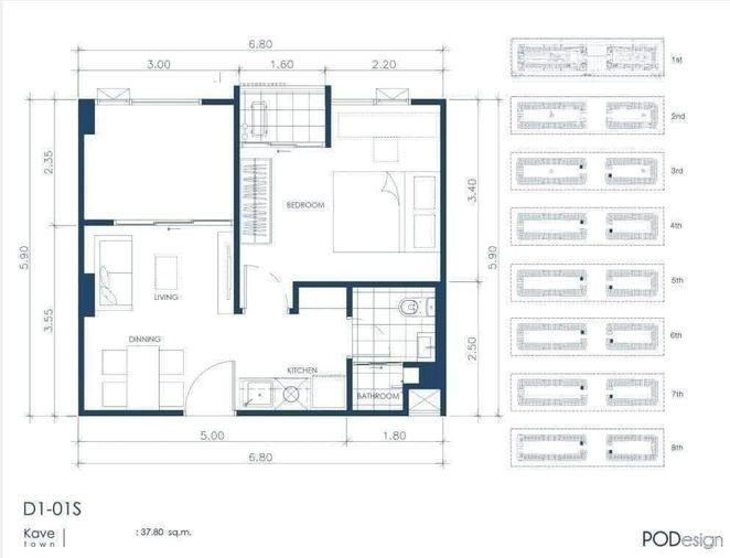 รูป 💎ขาย​ Kave​ Island​ แบบ​ 2 ห้องนอน​ (1​ bed​plus)​ พท.38 ตรม.ตึก​ C ชั้น​ 6 ห้องมุม​ วิวสระแนวยาว​ ฝั่งแคริบเบียน - รูปที่ 38/39