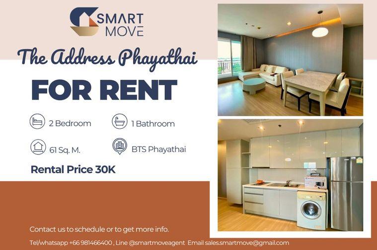 รูป 🔥 สำหรับเช่า !! วิวสวย, ชั้นสูง 16++, มีอ่างอาบน้ำ!! 🔥 Code C20230106368.....The Address Phayathai, 2 ห้องนอน, 1 ห้องน้ำ, แต่งครบ, พร้อมเข้าอยู่📣📣 - รูปที่ 1/7