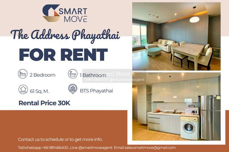 รูป 🔥 สำหรับเช่า !! วิวสวย, ชั้นสูง 16++, มีอ่างอาบน้ำ!! 🔥 Code C20230106368.....The Address Phayathai, 2 ห้องนอน, 1 ห้องน้ำ, แต่งครบ, พร้อมเข้าอยู่📣📣 - รูปที่ 1/7