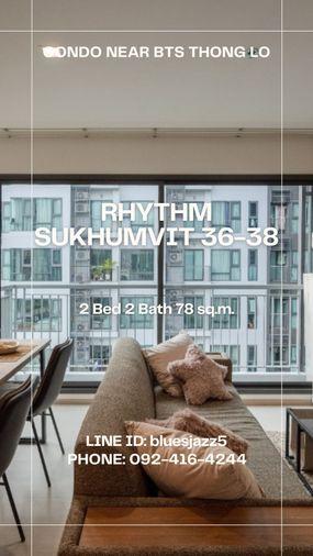 รูป ขายพร้อมผู้เช่า ต่ำกว่าราคาตลาด Yield 6% Rhythm สุขุมวิท36-38 2ห้องนอน 2ห้องน้ำ 78ตรม พร้อมเข้าอยู่ คอนโดใกล้ BTS ทองหล่อ - รูปที่ 9/10