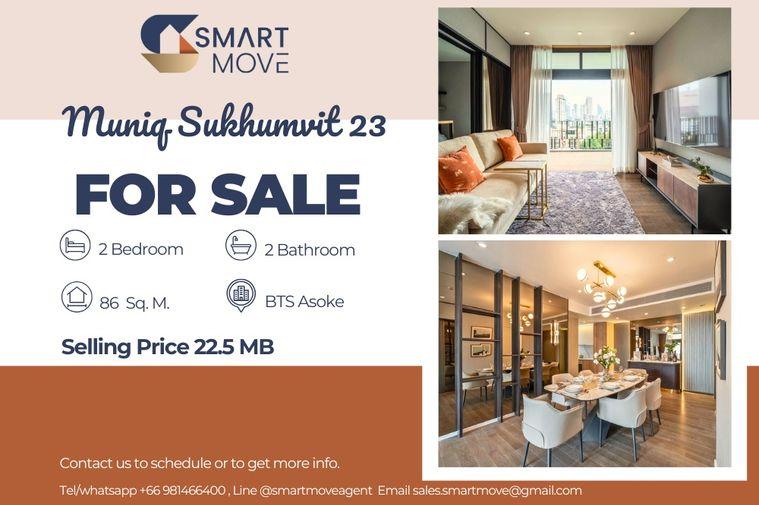 รูป  ขายพร้อมผู้เช่า !! ชั้นสูง 11++, เลี้ยงสัตว์ได้!! 🔥 Code C20240500324....Muniq Sukhumvit 23, 2 นอน, 2 น้ำ, แต่งครบ, พร้อมเข้าอยู่, ราคาพิเศษ!!📣📣 - รูปที่ 1/14