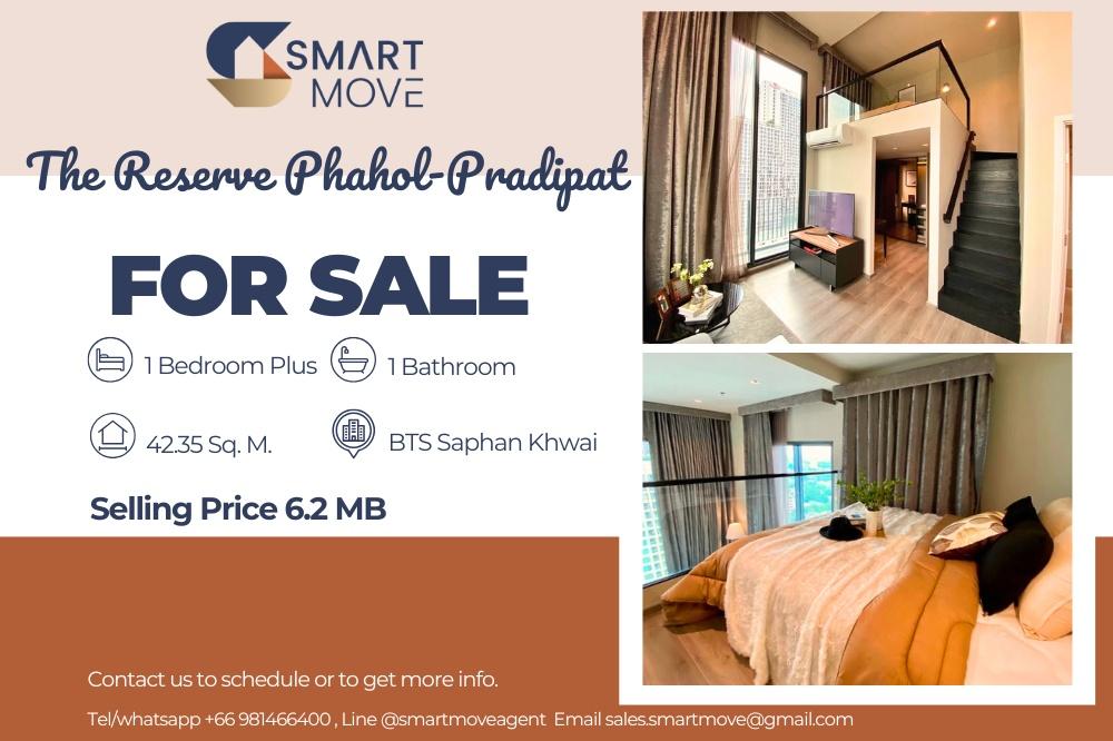 รูป สำหรับขาย !! ชั้นสูง 15+, ห้องมุม, วิว 2 ด้าน, เพดานสูง!🔥 Code C20251000011..The Reserve Phahol-Pradipat, 1 นอน Plus Loft, 1 น้ำ, แต่งครบ, ราคาพิเศษ! - รูปที่ 1/7