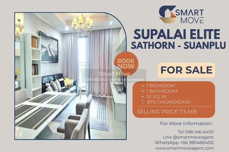 รูป 🔥 ขายพร้อมผู้เช่า !!🔥 Code C20221201364..........Supalai Elite Sathorn - Suanplu, 1 ห้องนอน, 1 ห้องน้ำ, ชั้นสูง 13++, แต่งครบ, ราคาพิเศษ!!📣📣 - รูปที่ 1/6