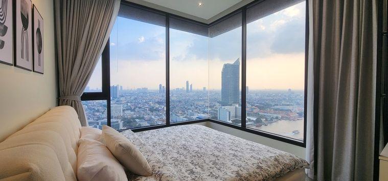 picture Panoramic view, wide-fronted unit, high floor, beautiful view, Chapter Charoennakhorn-Riverside - 1/17