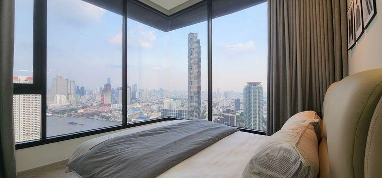 picture Panoramic view, wide-fronted unit, high floor, beautiful view, Chapter Charoennakhorn-Riverside - 2/17