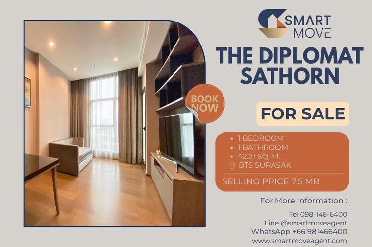 รูป 🔥 สำหรับขาย !!🔥 Code C20230900614..........The Diplomat Sathorn, 1 ห้องนอน, 1 ห้องน้ำ, ชั้นสูง 19++, แต่งครบ, ขายขาดทุน!!📣📣 - รูปที่ 1/12