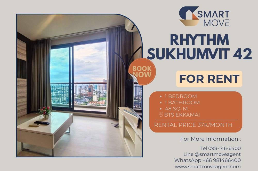 รูป สำหรับเช่า C20231000007...Rhythm Sukhumvit 42 1 ห้องนอน ชั้นสูง 48 ตร.ม.  - รูปที่ 1/9
