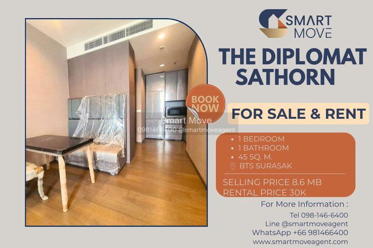 รูป 🔥 สำหรับขาย- เช่า !! 🔥 Code C20221201577...The Diplomat Sathorn, 1 นอน, 1 น้ำ, ห้องทิศเหนือ, ชั้นสูง 14++, แต่งครบ, พร้อมเข้าอยู่, ขายขาดทุน!!📣📣 - รูปที่ 1/10