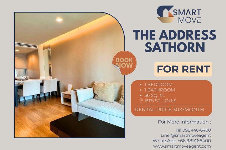 รูป Code C20221201434....The Address Sathorn สำหรับเช่า, 1 ห้องนอน, 1 ห้องน้ำ, ชั้นสูง, แต่งครบ, พร้อมเข้าอยู่  @BTS St.Louis  - รูปที่ 1/6