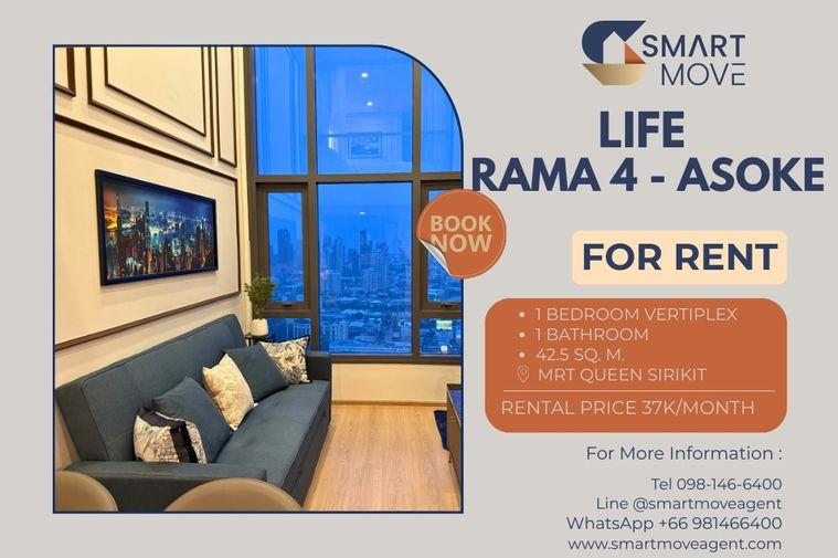 รูป 🔥 สำหรับเช่า !! ชั้นสูง 33++, วิวสวย !! 🔥 Code C20251200002.......Life Rama 4 - Asoke, 1 ห้องนอน Vertiplex, 1 ห้องน้ำ, แต่งครบ, พร้อมเข้าอยู่ 📣📣 - รูปที่ 1/14