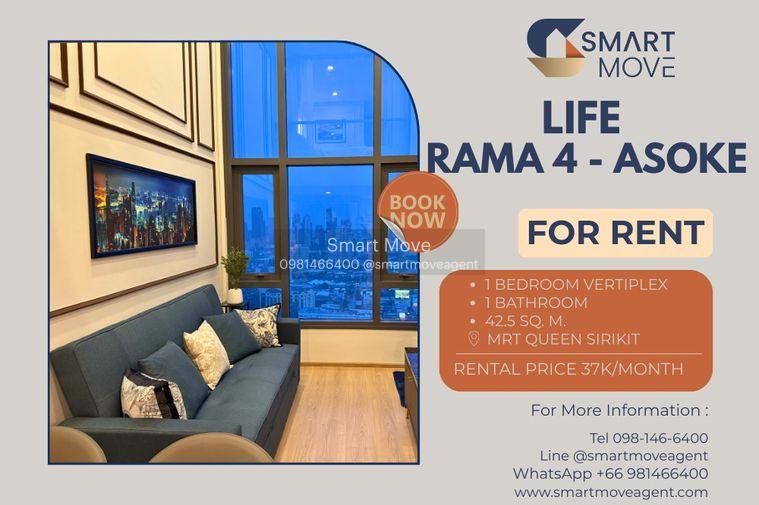 รูป 🔥 สำหรับเช่า !! ชั้นสูง 33++, วิวสวย !! 🔥 Code C20251200002.......Life Rama 4 - Asoke, 1 ห้องนอน Vertiplex, 1 ห้องน้ำ, แต่งครบ, พร้อมเข้าอยู่ 📣📣 - รูปที่ 1/14