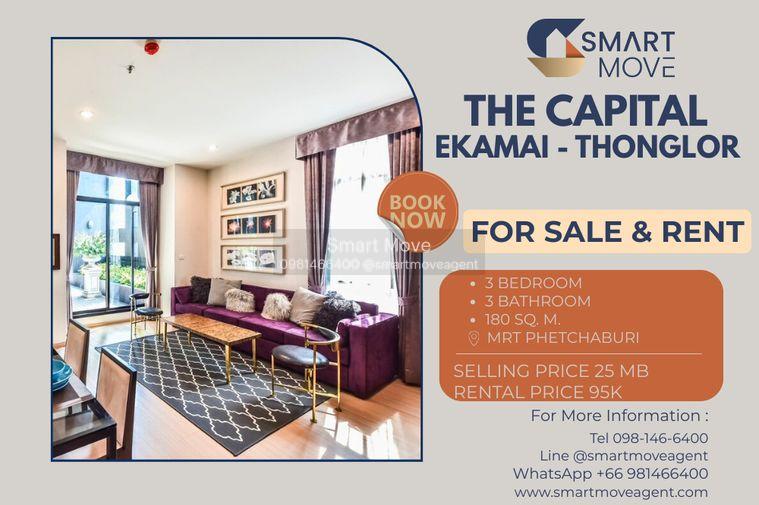 รูป ขาย- เช่า !! ห้องหายาก, ตกแต่งสไตล์โมเดิร์น!! Code C20240300016...The Capital Ekamai - Thonglor, 3 นอน, 3 น้ำ, ตกแต่งบิวท์อินทั้งห้อง, ราคาพิเศษ!!📣 - รูปที่ 1/8