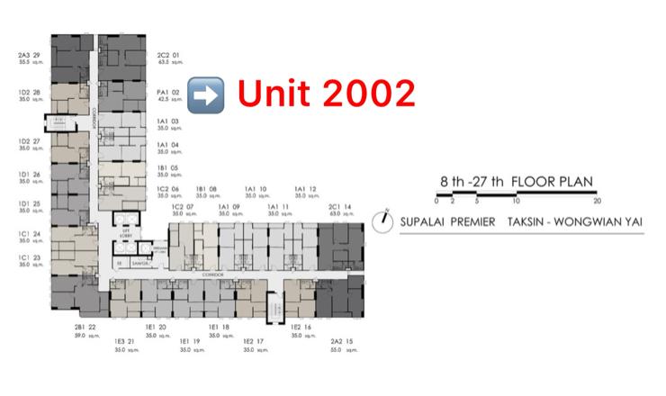 รูป 💖💖ขายดาวน์มาใหม่!! ศุภาลัย พรีเมียร์ ตากสิน-วงเวียนใหญ่ Unit PA1-2002 ขนาด 42.5 ตร.ม. ทำเลดี น่าอยู่ สนใจ Line: @atfirm💖💖 - รูปที่ 1/12